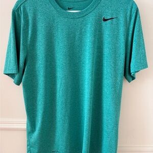 2 Nike $10 ea. Nike Dri-fit Men's Aqua & Violet Short Sleeve Tees